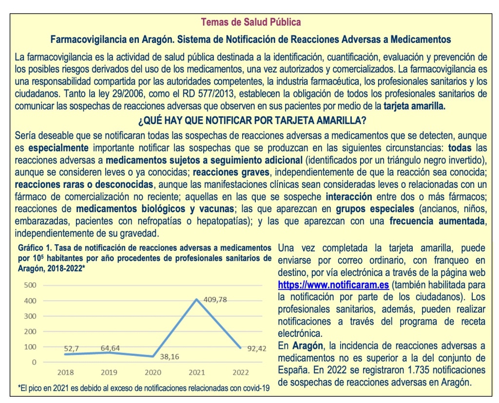 Captura del Boletín Epidemiológico de Aragón